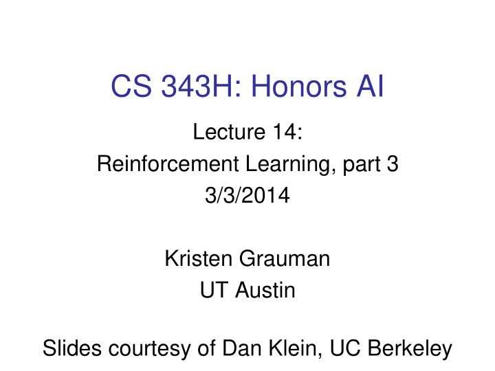 cs 343h honors ai