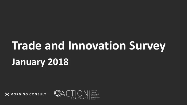 trade and innovation survey