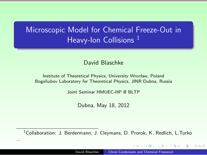 microscopic model for chemical freeze out in