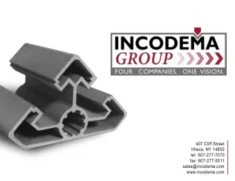 407 Cliff Street  Ithaca, NY 14850  tel: 607-277-7070  fax: 607-277-5511  sales@incodema.com