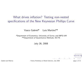 What drives inflation? Testing non-nested  specifications of the New Keynesian Phillips Curve