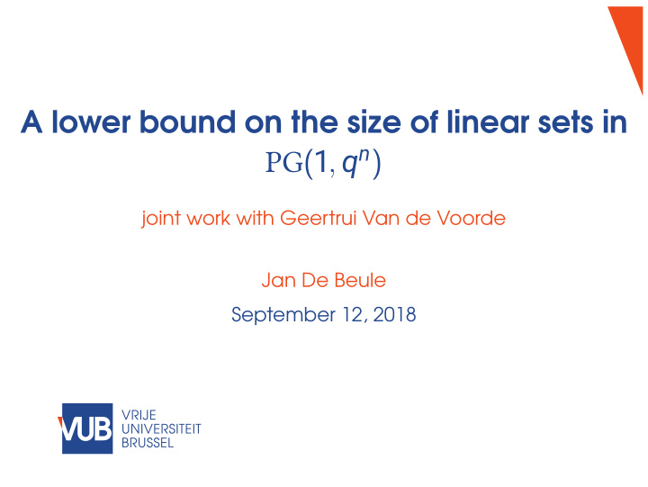 a lower bound on the size of linear sets in pg 1 q n