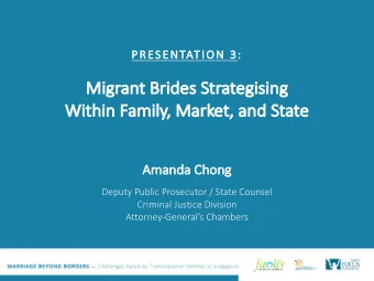 Mi  Migrant Bri  rides  es St  Strategisi  sing  Within  Within Family  amily, Mar  arket,  t, and