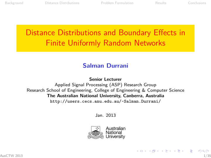 distance distributions and boundary effects in finite