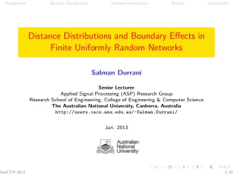 Distance Distributions and Boundary Effects in  Finite Uniformly Random Networks  Salman Durrani