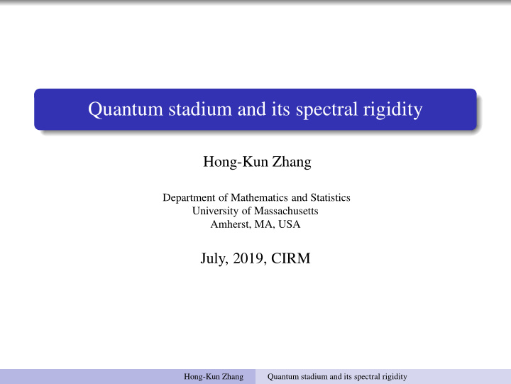 quantum stadium and its spectral rigidity