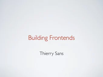 Building Frontends  Thierry Sans  Recipes to become a good front-end developer   Load Javascript