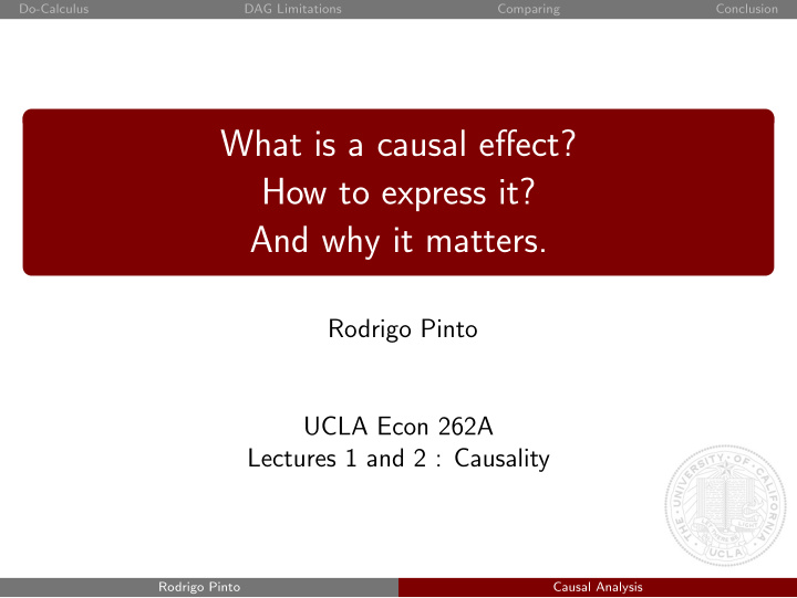 what is a causal effect how to express it and why it