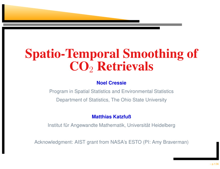 spatio temporal smoothing of co 2 retrievals