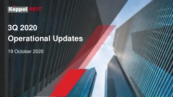 Operational Updates  19 October 2020  Outline  Constituent of:  Financial &amp; Portfolio