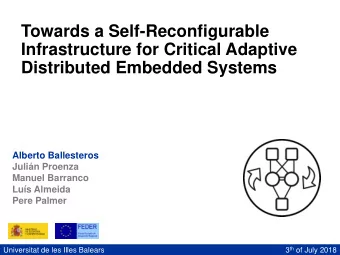 Infrastructure for Critical Adaptive  Distributed Embedded Systems  Alberto Ballesteros  Julin