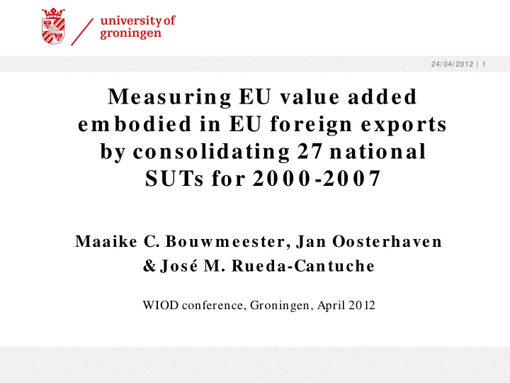 measuring eu value added em bodied in eu foreign exports
