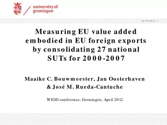 Measuring EU value added  em bodied in EU foreign exports  by consolidating 27 national SUTs for 20