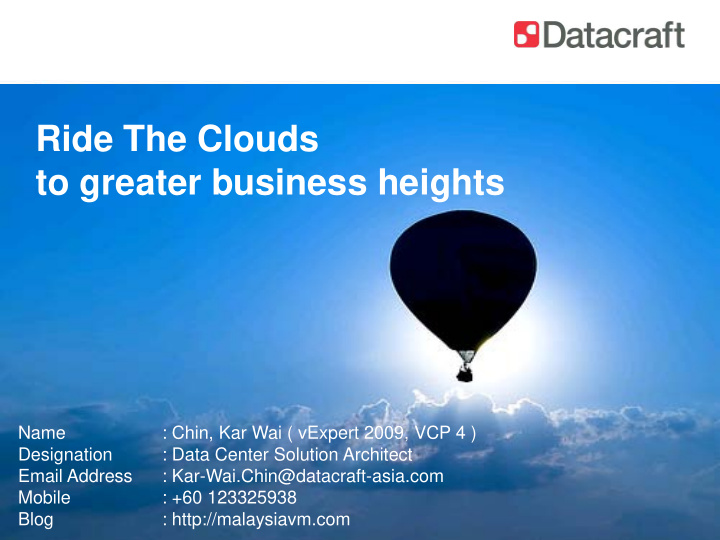 ride the clouds to greater business heights