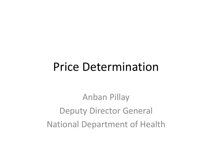price determination