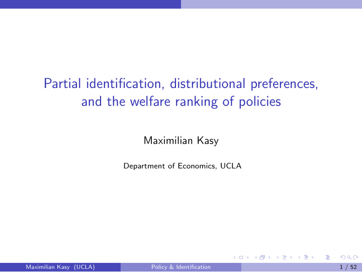 partial identification distributional preferences and the