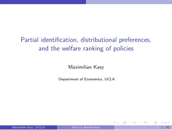 Partial identification, distributional preferences,  and the welfare ranking of policies