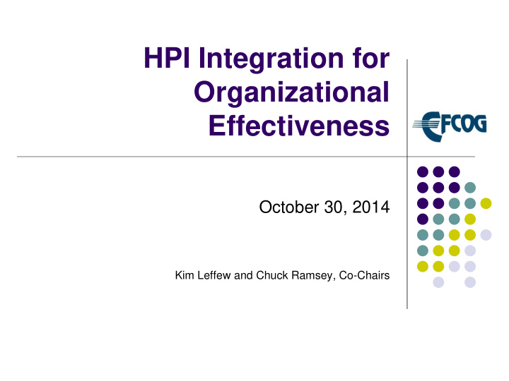 hpi integration for organizational effectiveness