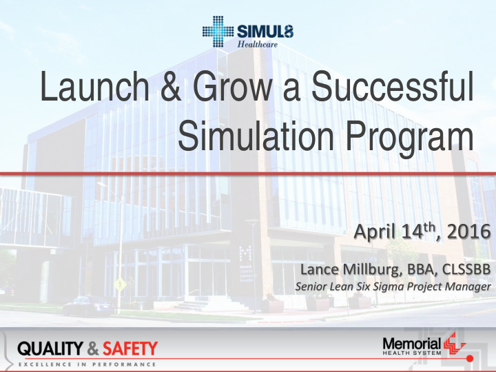 launch grow a successful simulation program