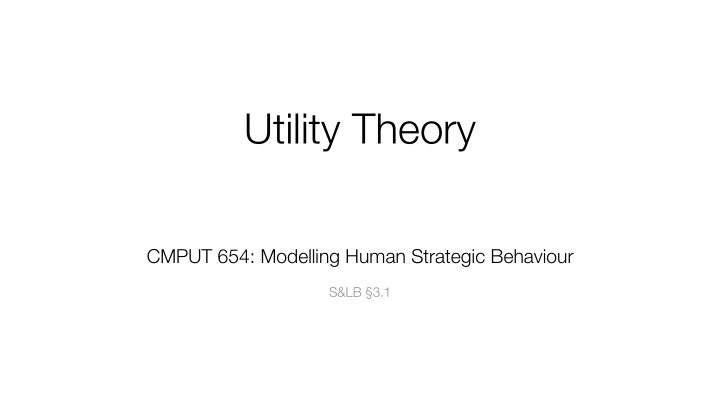 utility theory