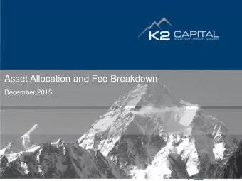 Asset Allocation and Fee Breakdown  December 2015 SA - Multi Asset - High Equity  31 December