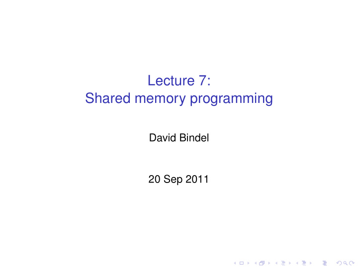 lecture 7 shared memory programming