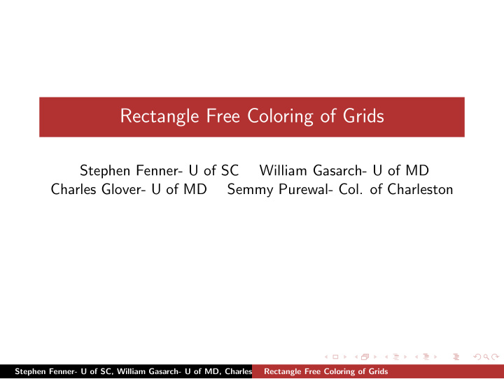 rectangle free coloring of grids