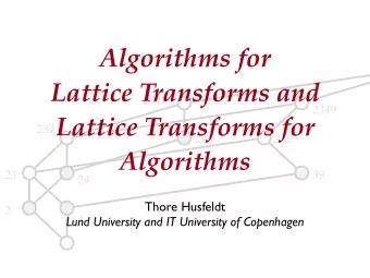 Algorithms for  Lattice Transforms and  2348  2349  Lattice Transforms for  234  248  239