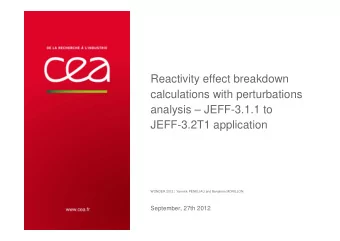 Reactivity effect breakdown  calculations with perturbations  analysis  JEFF-3.1.1 to