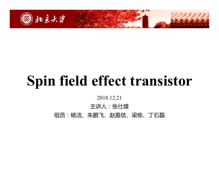 spin field effect transistor