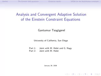 Analysis and Convergent Adaptive Solution  of the Einstein Constraint Equations  Gantumur