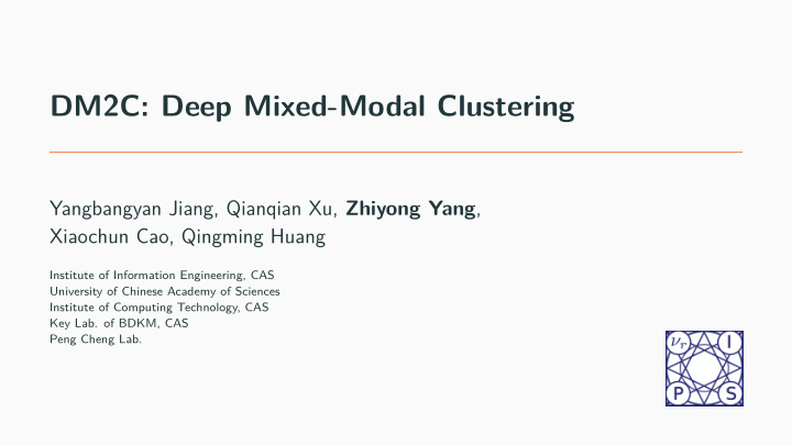 dm2c deep mixed modal clustering