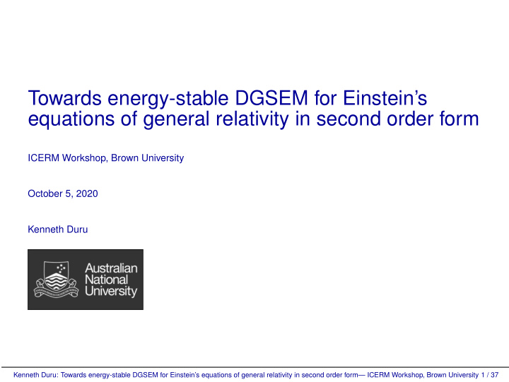 towards energy stable dgsem for einstein s equations of