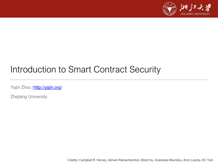 introduction to smart contract security