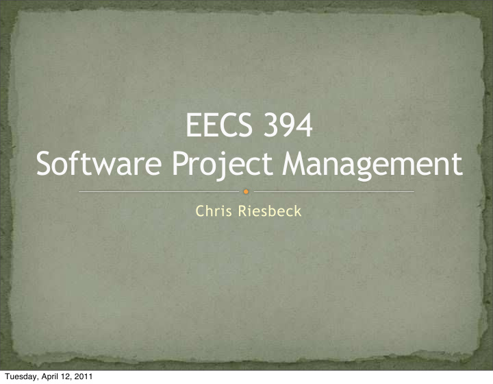 eecs 394 software project management