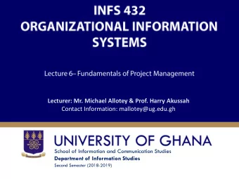 Lecturer: Mr. Michael Allotey &amp; Prof. Harry Akussah  Contact Information: mallotey@ug.edu.gh