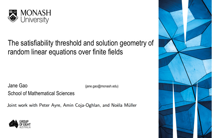 the satisfiability threshold and solution geometry of