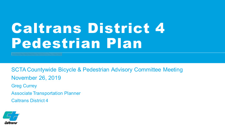 caltrans district 4 pedestrian plan