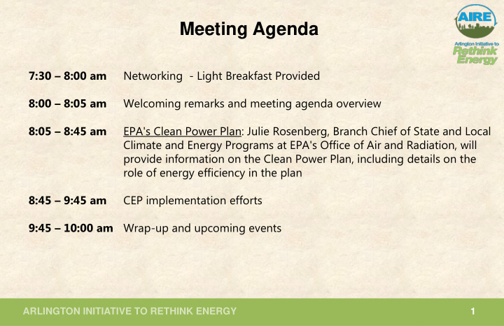 meeting agenda