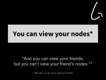 You can view your nodes*  *And you can view your friends,  but you cant view your friends