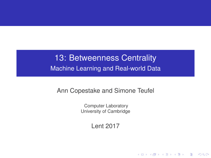 13 betweenness centrality