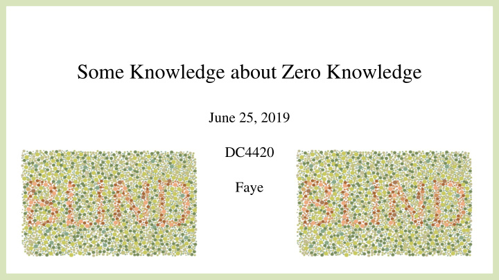 some knowledge about zero knowledge