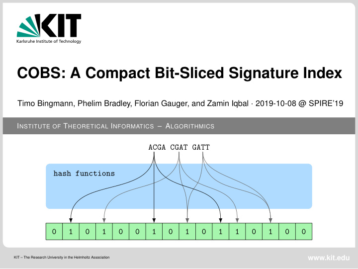 cobs a compact bit sliced signature index