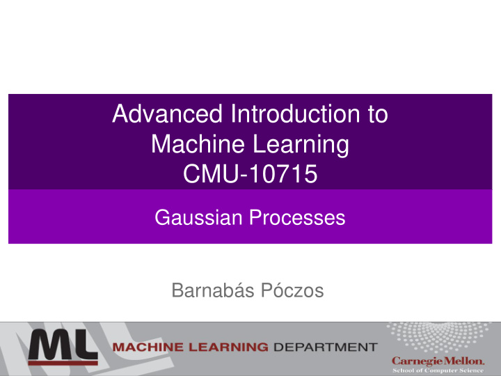 advanced introduction to machine learning cmu 10715