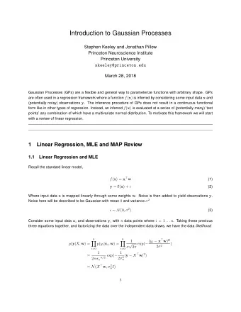 Introduction to Gaussian Processes  Stephen Keeley and Jonathan Pillow  Princeton Neuroscience