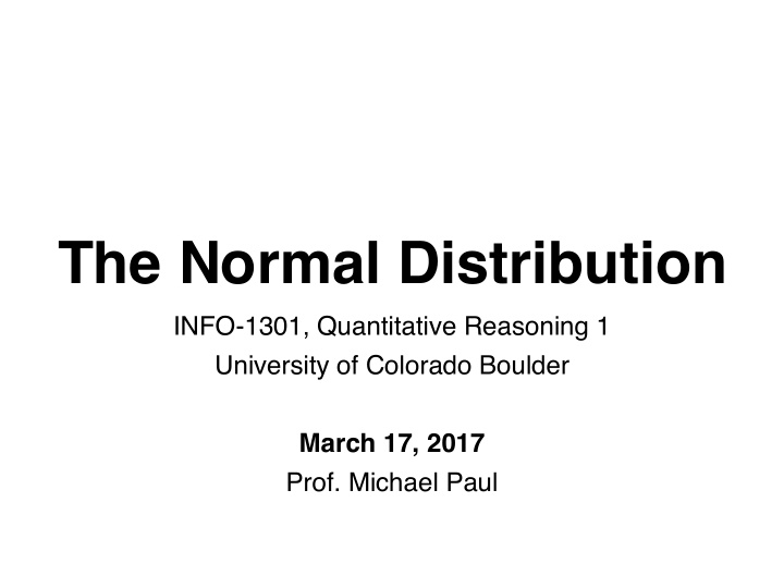 the normal distribution