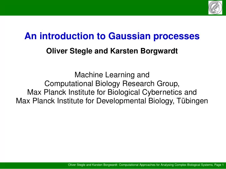 an introduction to gaussian processes
