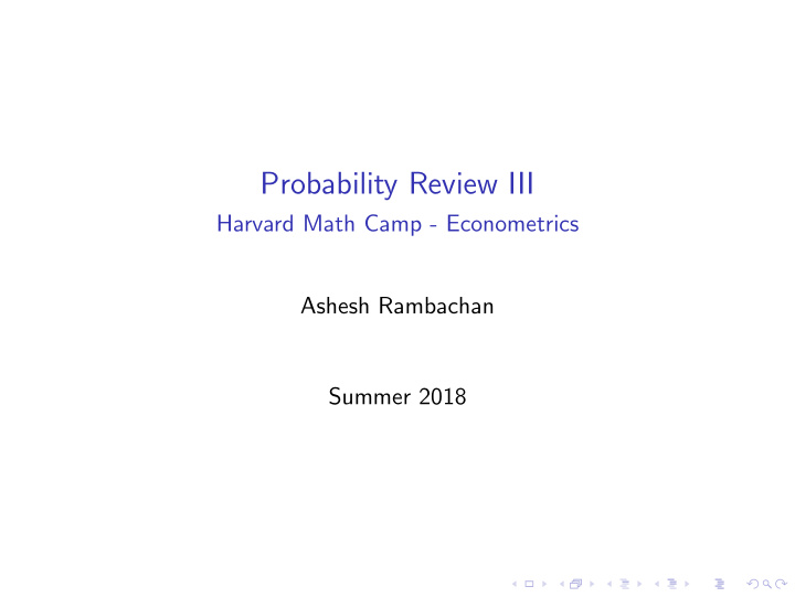 probability review iii