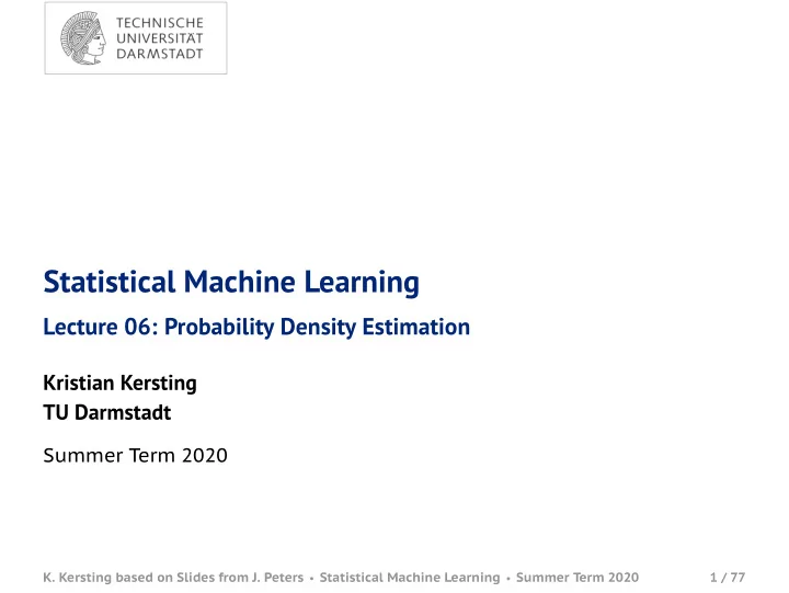 statistical machine learning