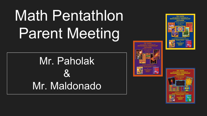 math pentathlon parent meeting